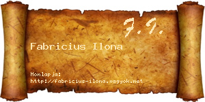 Fabricius Ilona névjegykártya
